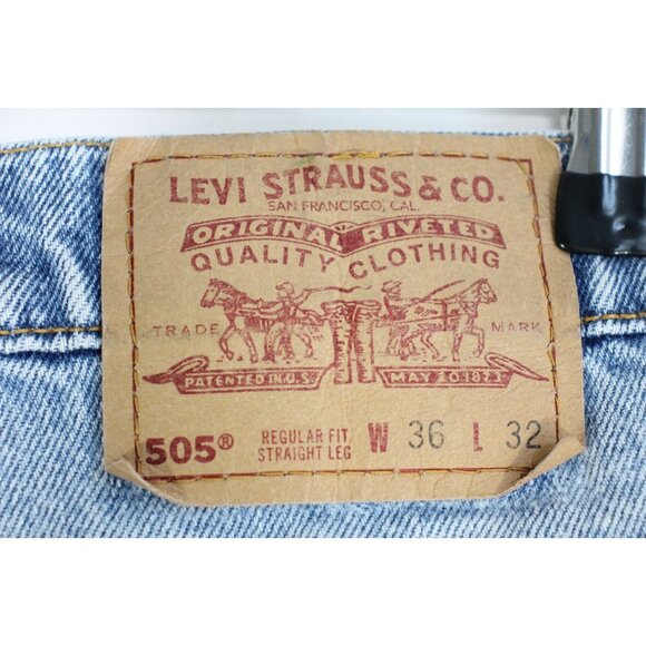 Vintage Levis Mens 34 x 32 505 Made In USA 90s Straight Jeans O955 - Picture 4 of 7